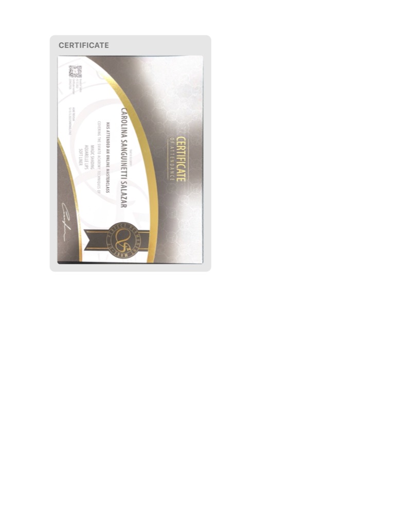 Certificado de asistencia, masterclass internacional de técnicas PMU